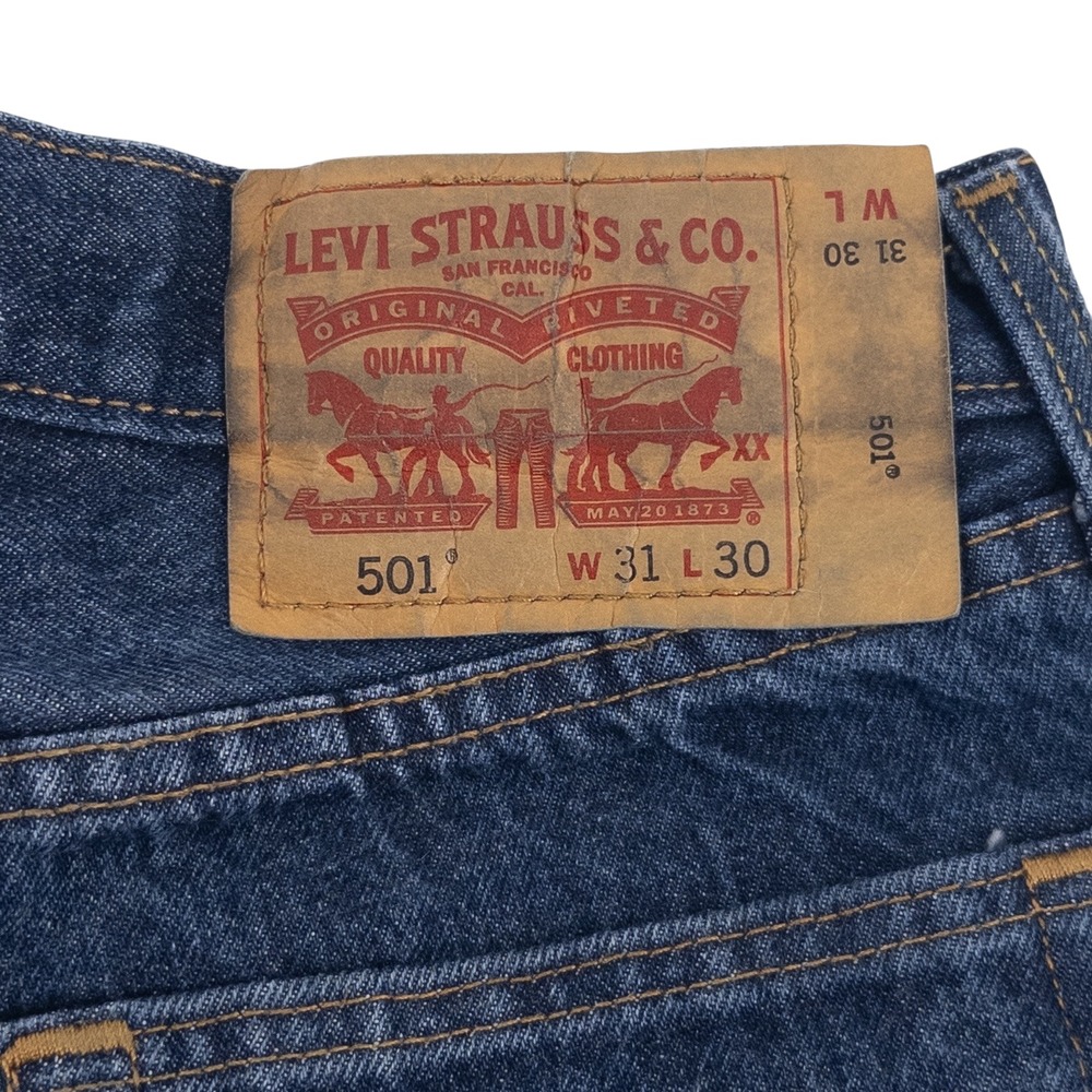 Levi's 501 Men's Straight Jeans in Dark Blue Denim - Picture 8 of 16